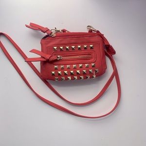 Red studded purse/ crossbody